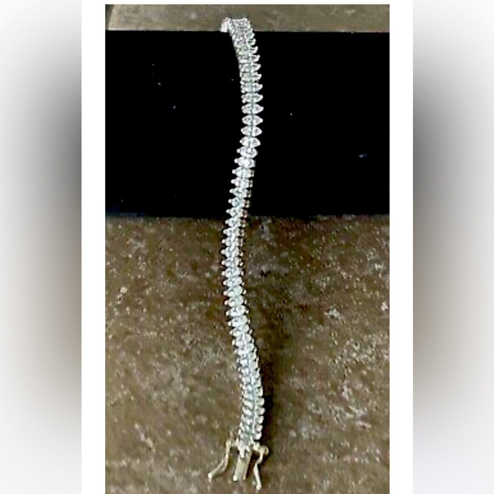 CZ marquis diamond tennis bracelet